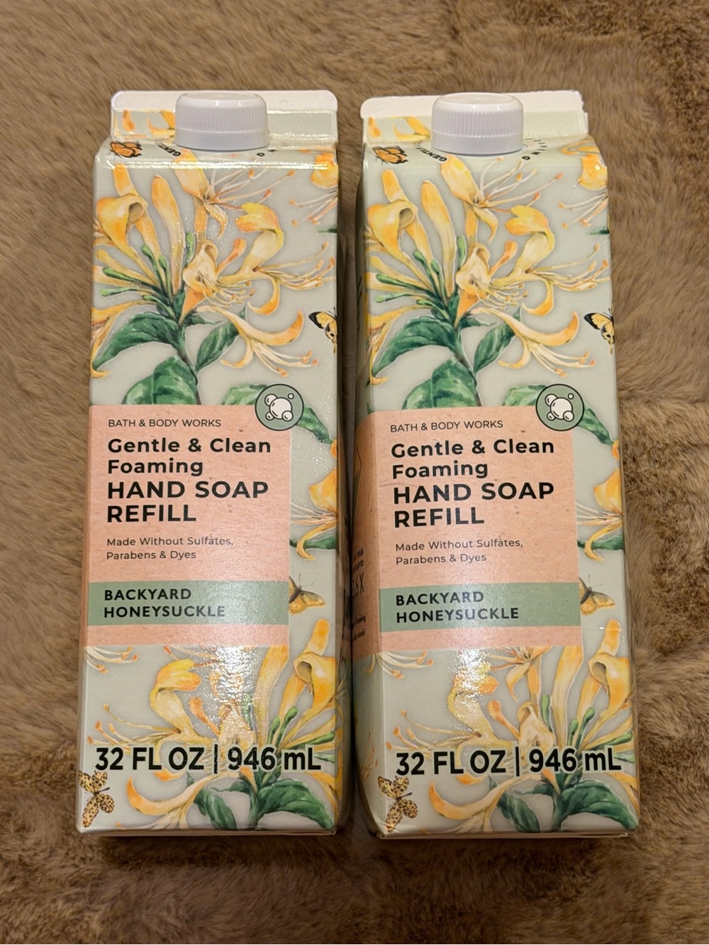 BBW BATH AND BODY WORKS BACKYARD HONEYSUCKLE SOAP REFILL BUNDLE SET OF 2